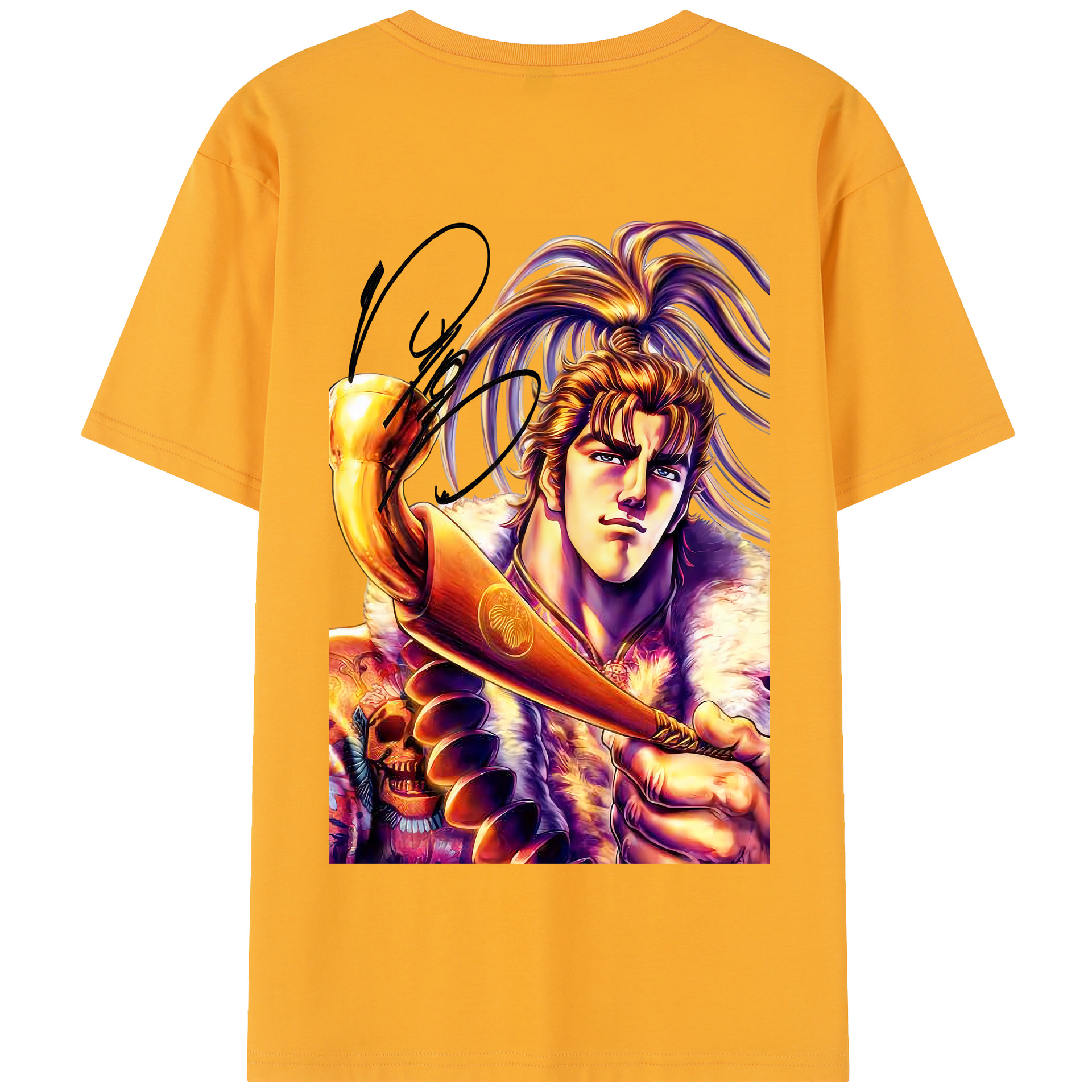 （画像用） 北斗の拳 Fist of the North Star 綿100％半袖Tシャツ（背面プリント）