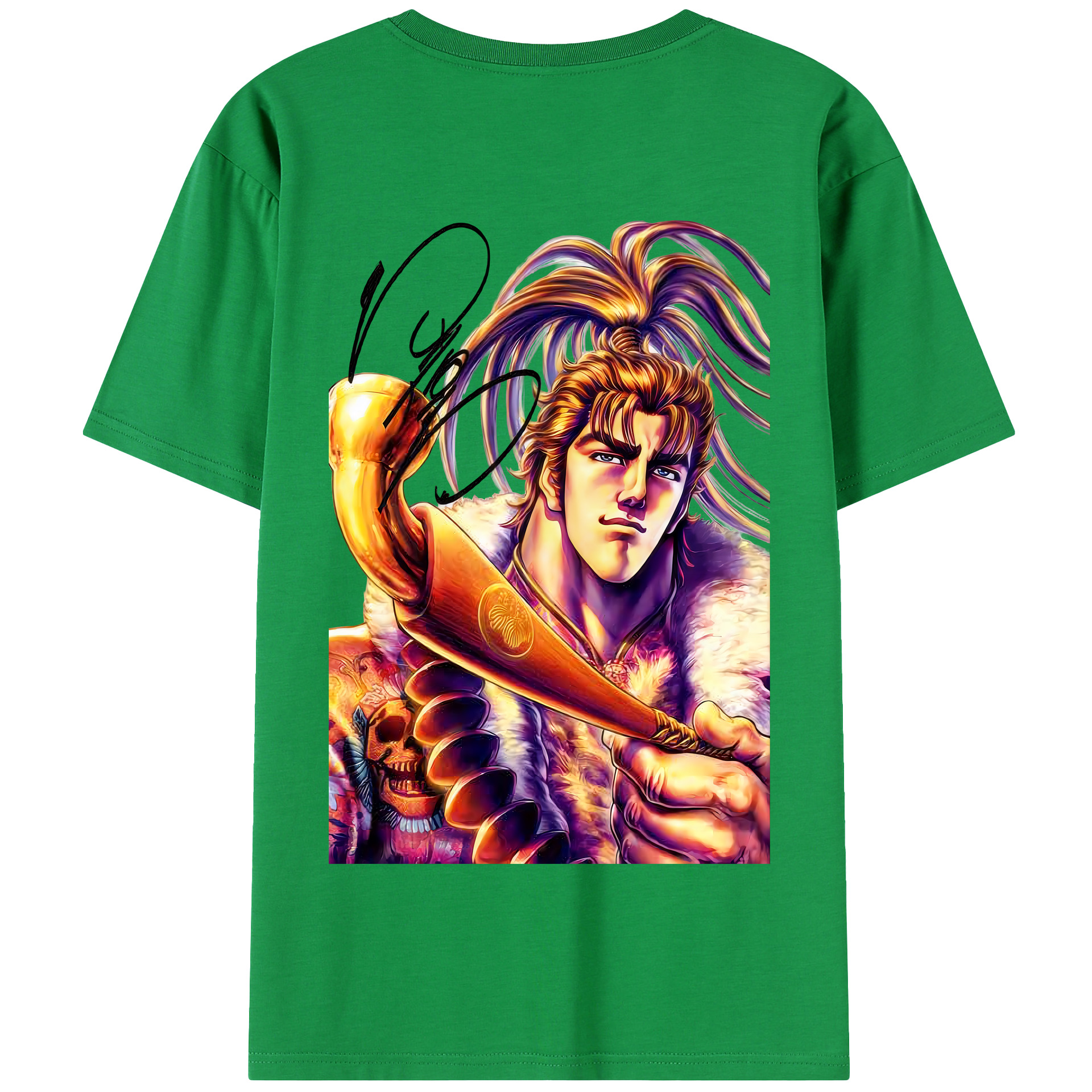 （画像用） 北斗の拳 Fist of the North Star 綿100％半袖Tシャツ（背面プリント）