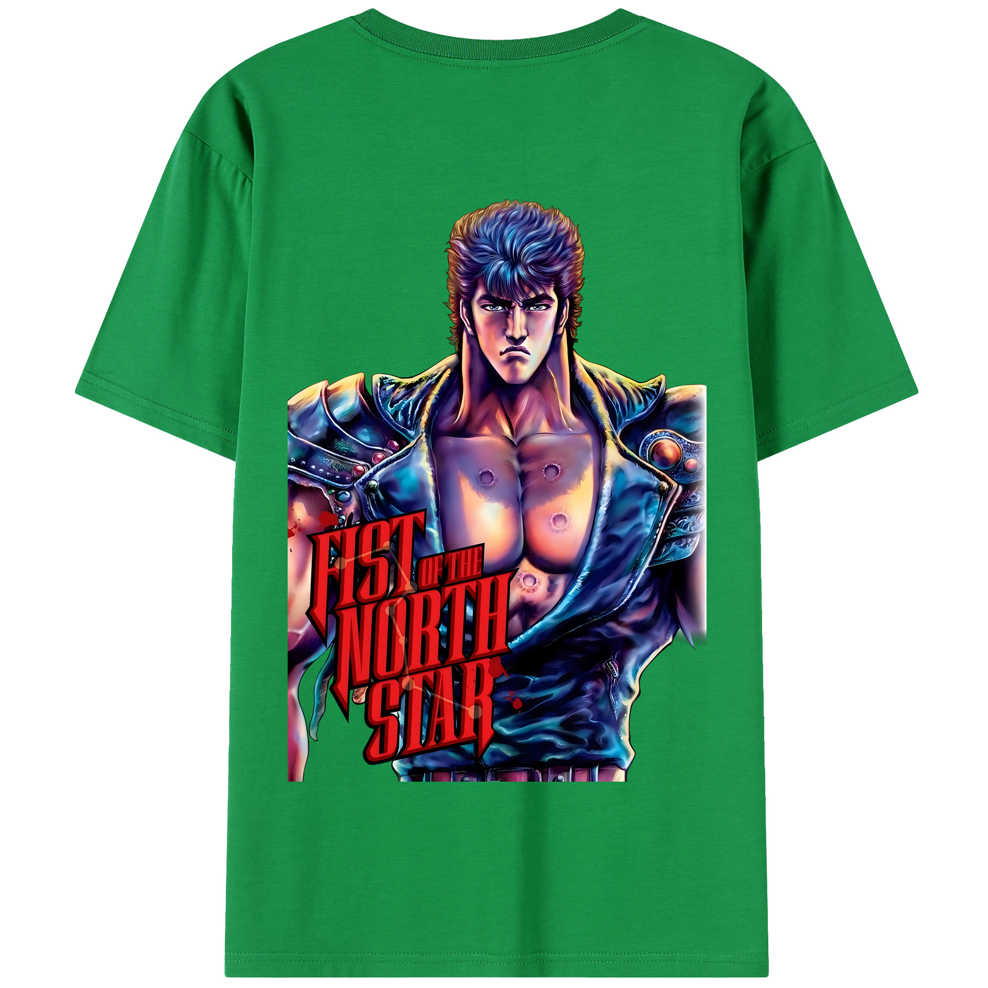 （画像用） 北斗の拳 Fist of the North Star 綿100％半袖Tシャツ（背面プリント）