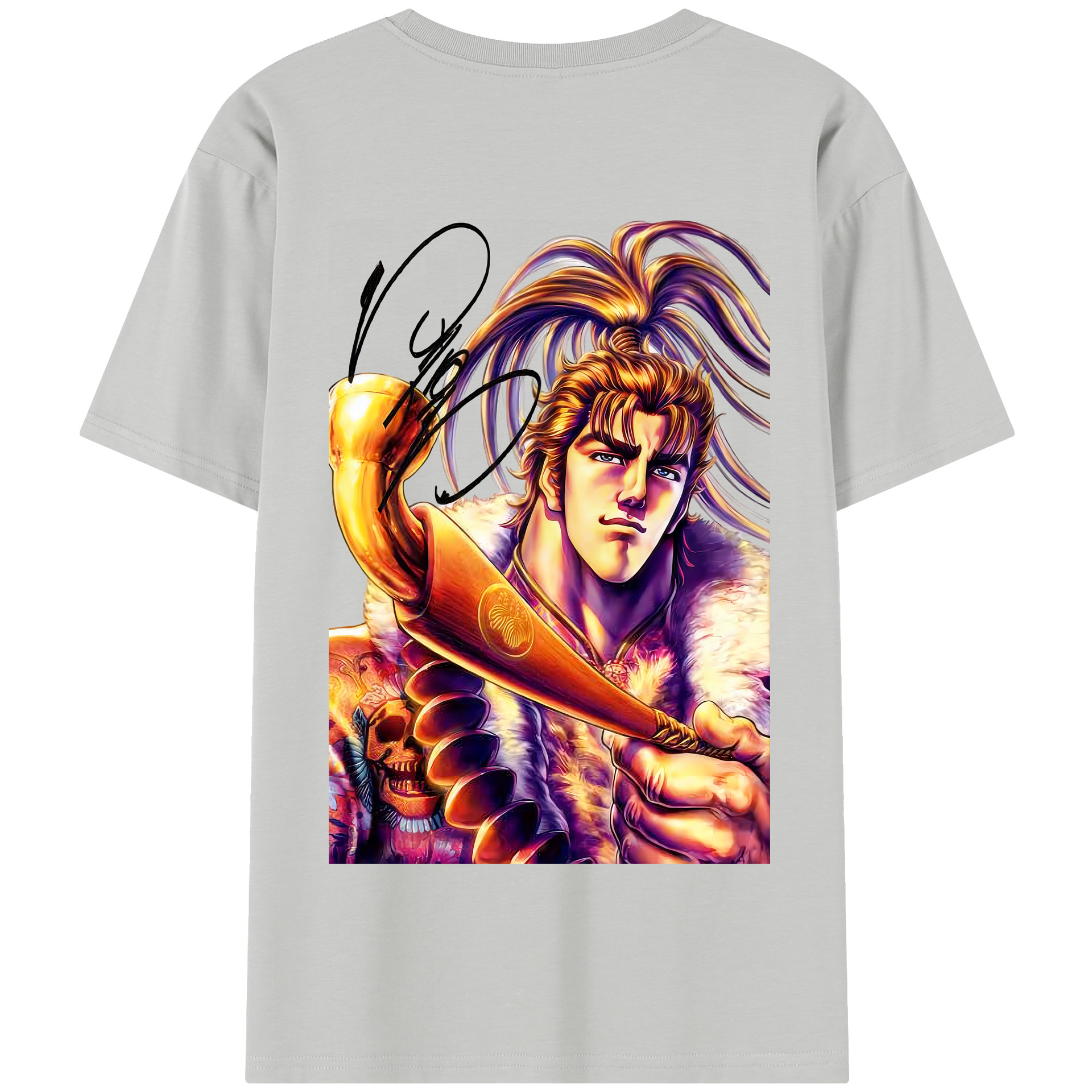 （画像用） 北斗の拳 Fist of the North Star 綿100％半袖Tシャツ（背面プリント）