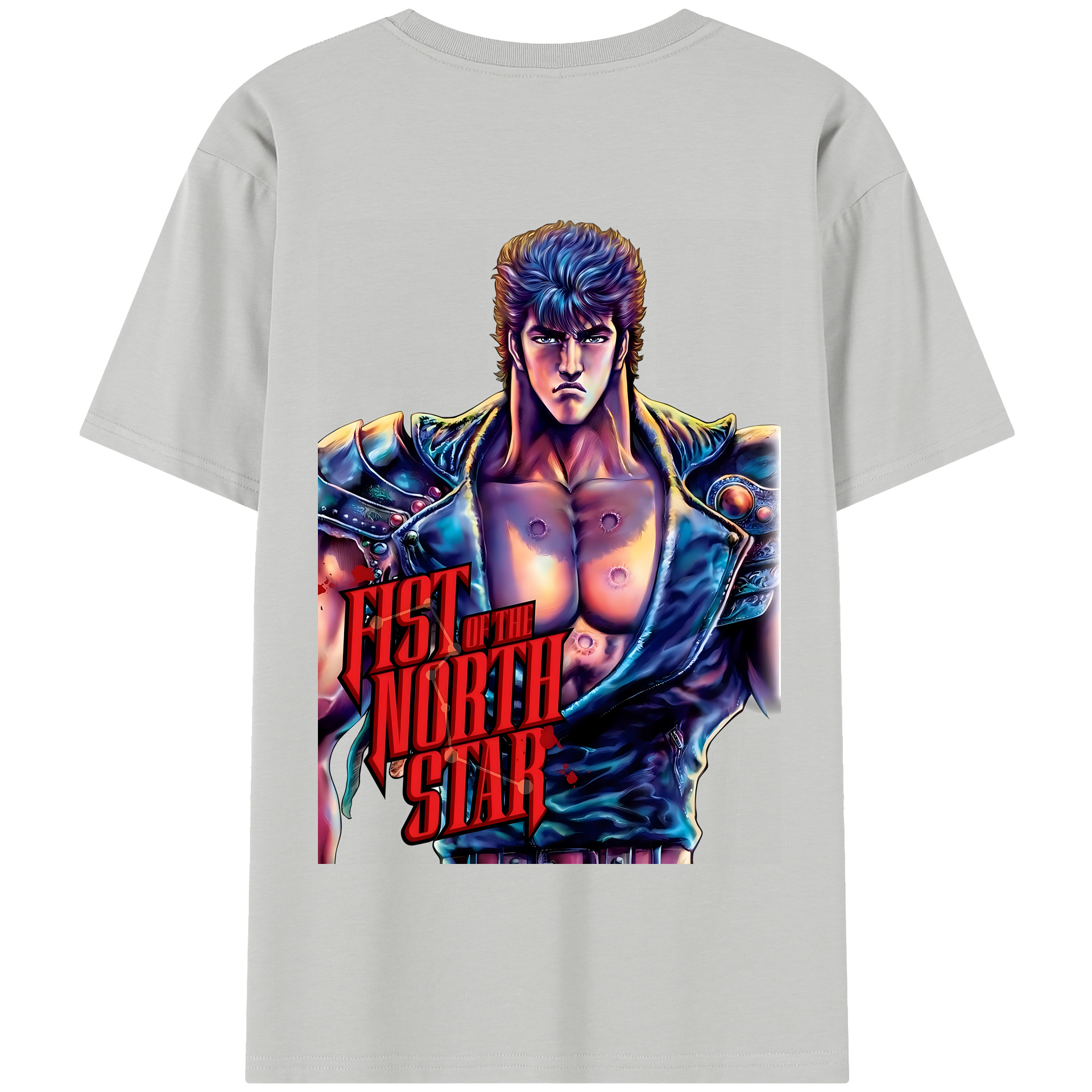 （画像用） 北斗の拳 Fist of the North Star 綿100％半袖Tシャツ（背面プリント）