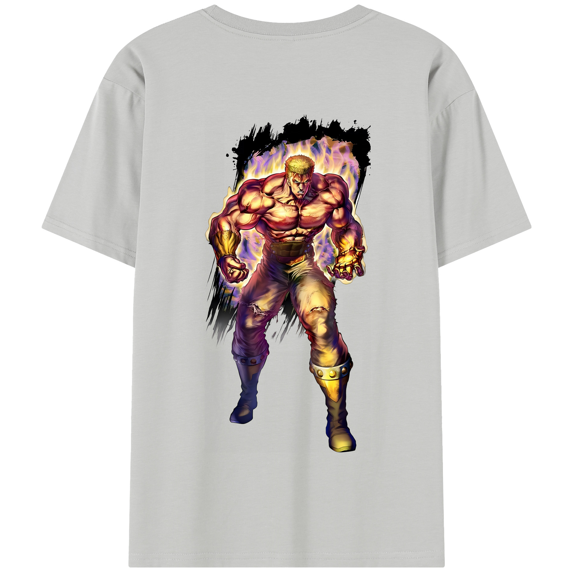 （画像用） 北斗の拳 Fist of the North Star 綿100％半袖Tシャツ（背面プリント）