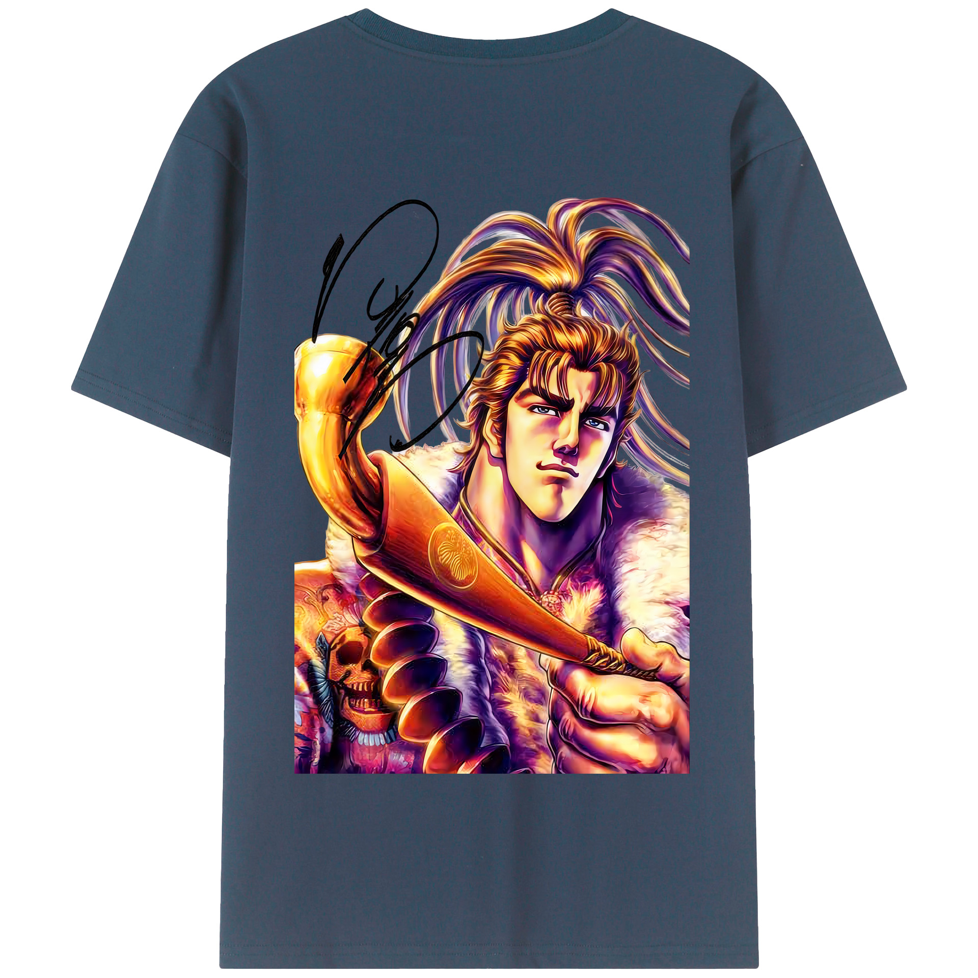 （画像用） 北斗の拳 Fist of the North Star 綿100％半袖Tシャツ（背面プリント）