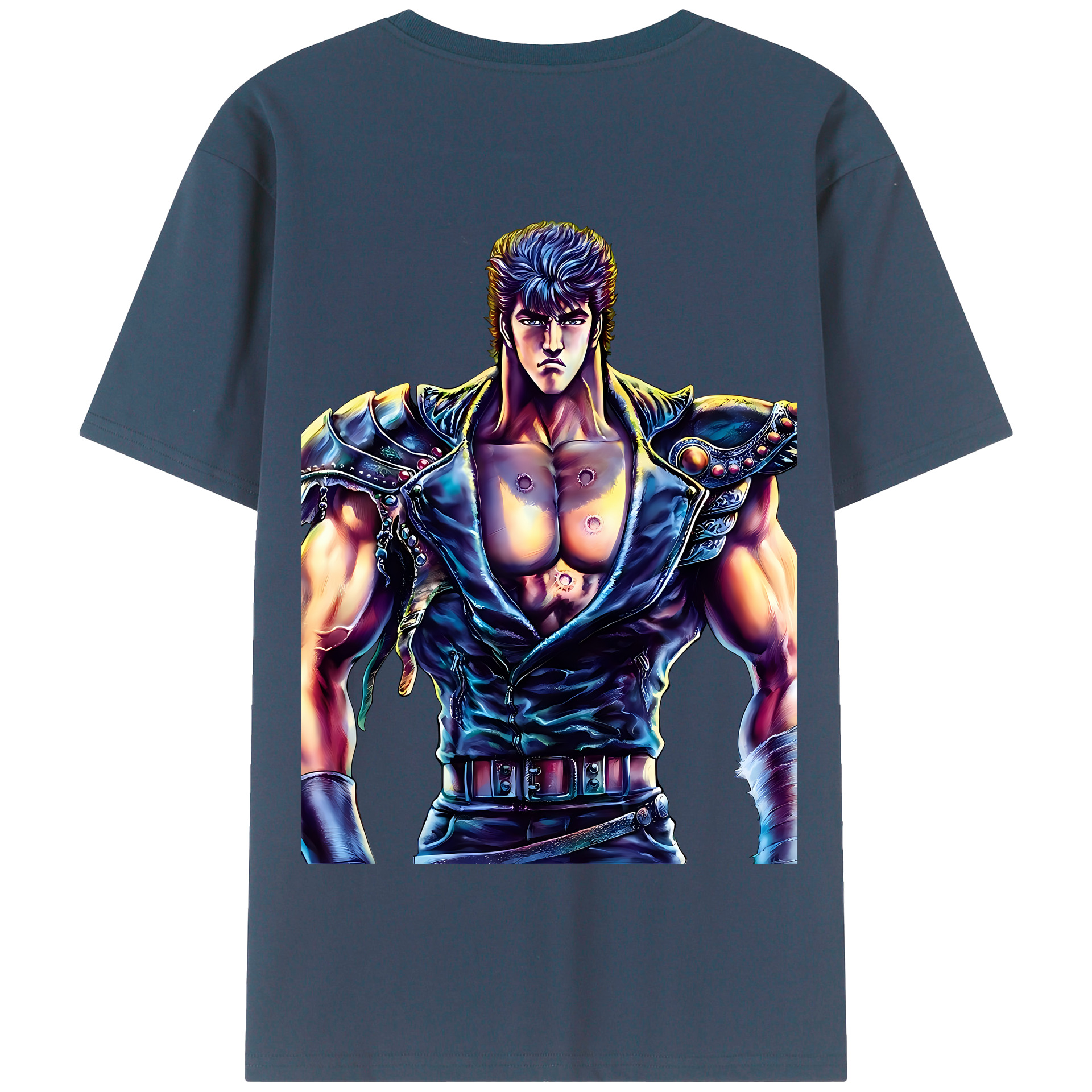 （画像用） 北斗の拳 Fist of the North Star 綿100％半袖Tシャツ（背面プリント）