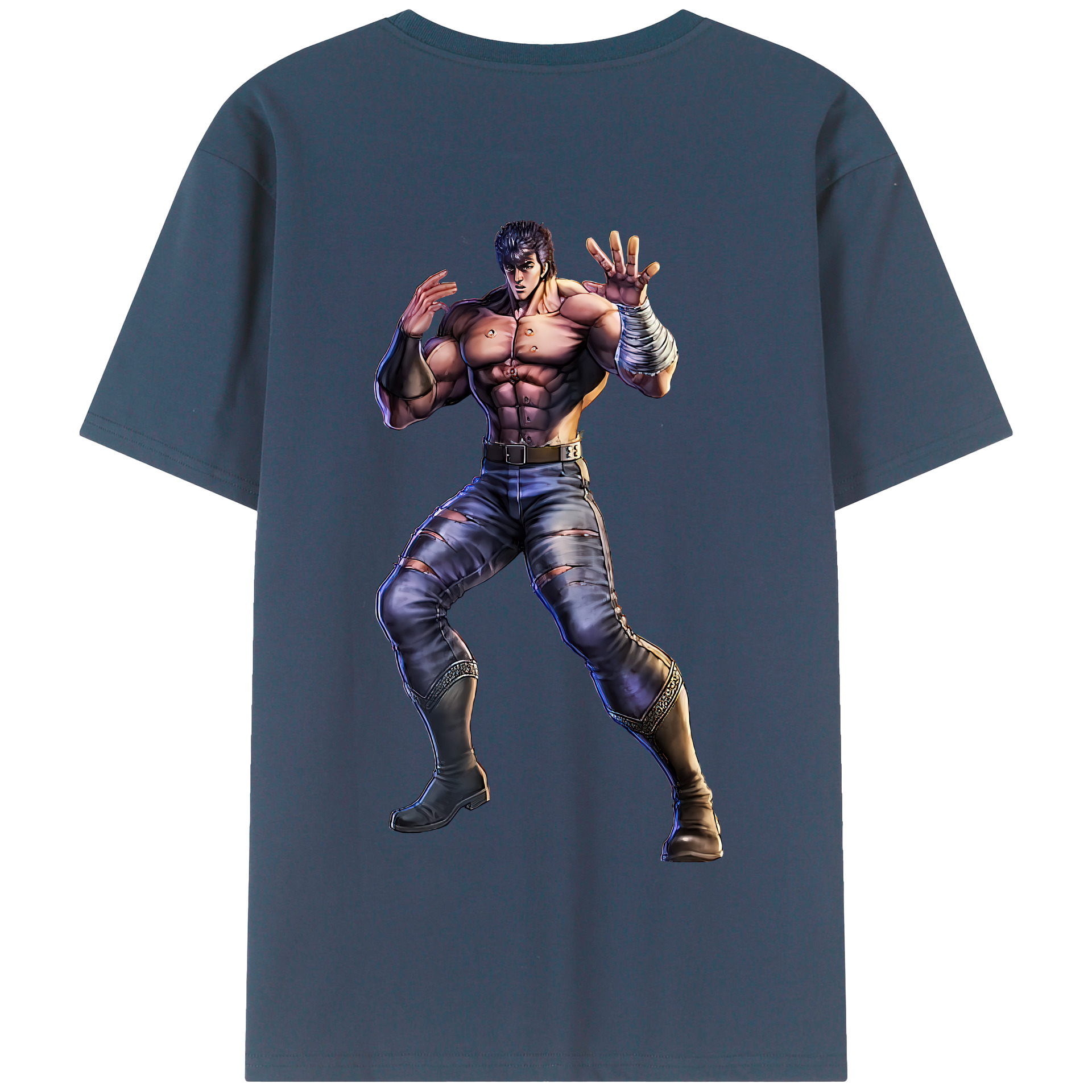 （画像用） 北斗の拳 Fist of the North Star 綿100％半袖Tシャツ（背面プリント）