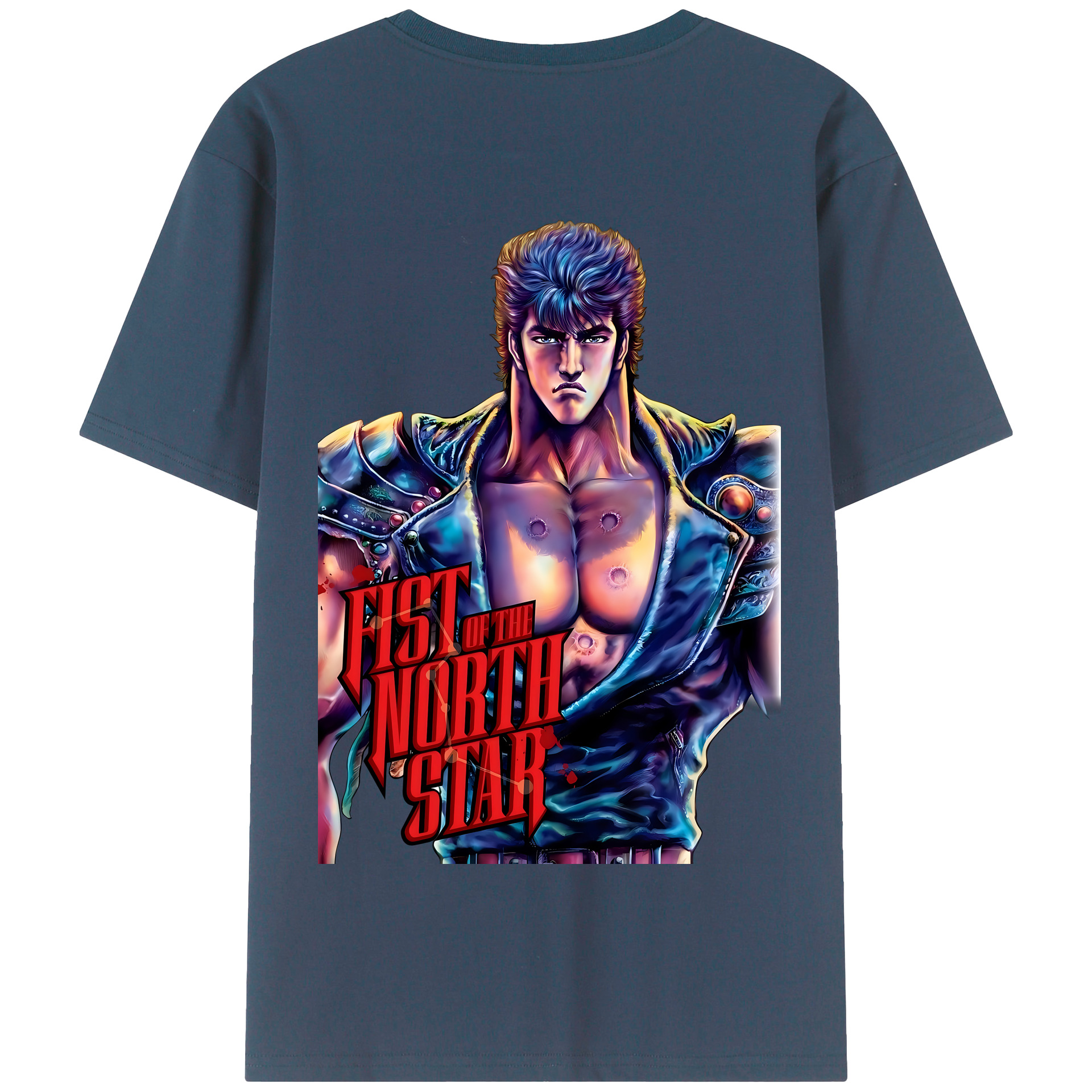 （画像用） 北斗の拳 Fist of the North Star 綿100％半袖Tシャツ（背面プリント）