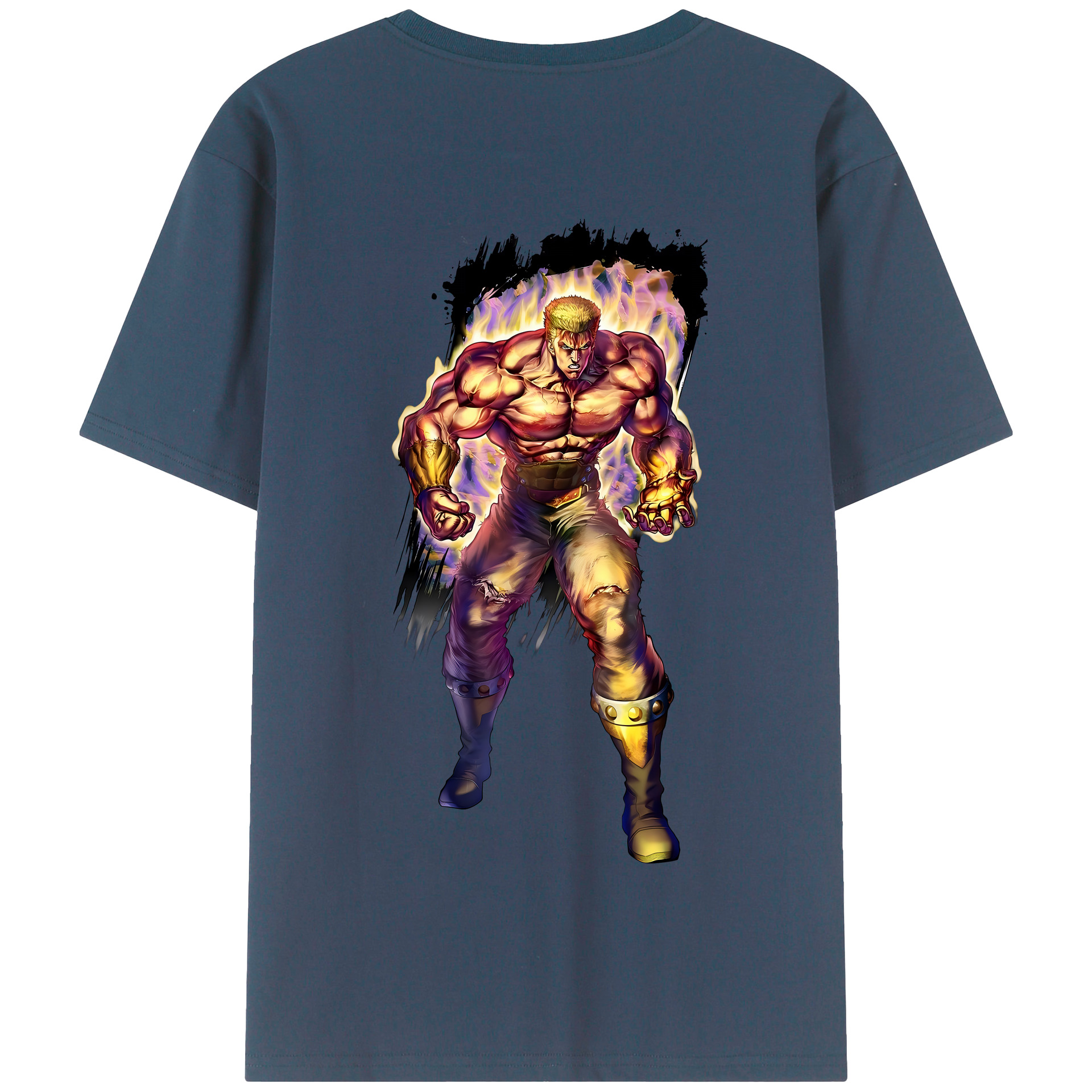 （画像用） 北斗の拳 Fist of the North Star 綿100％半袖Tシャツ（背面プリント）