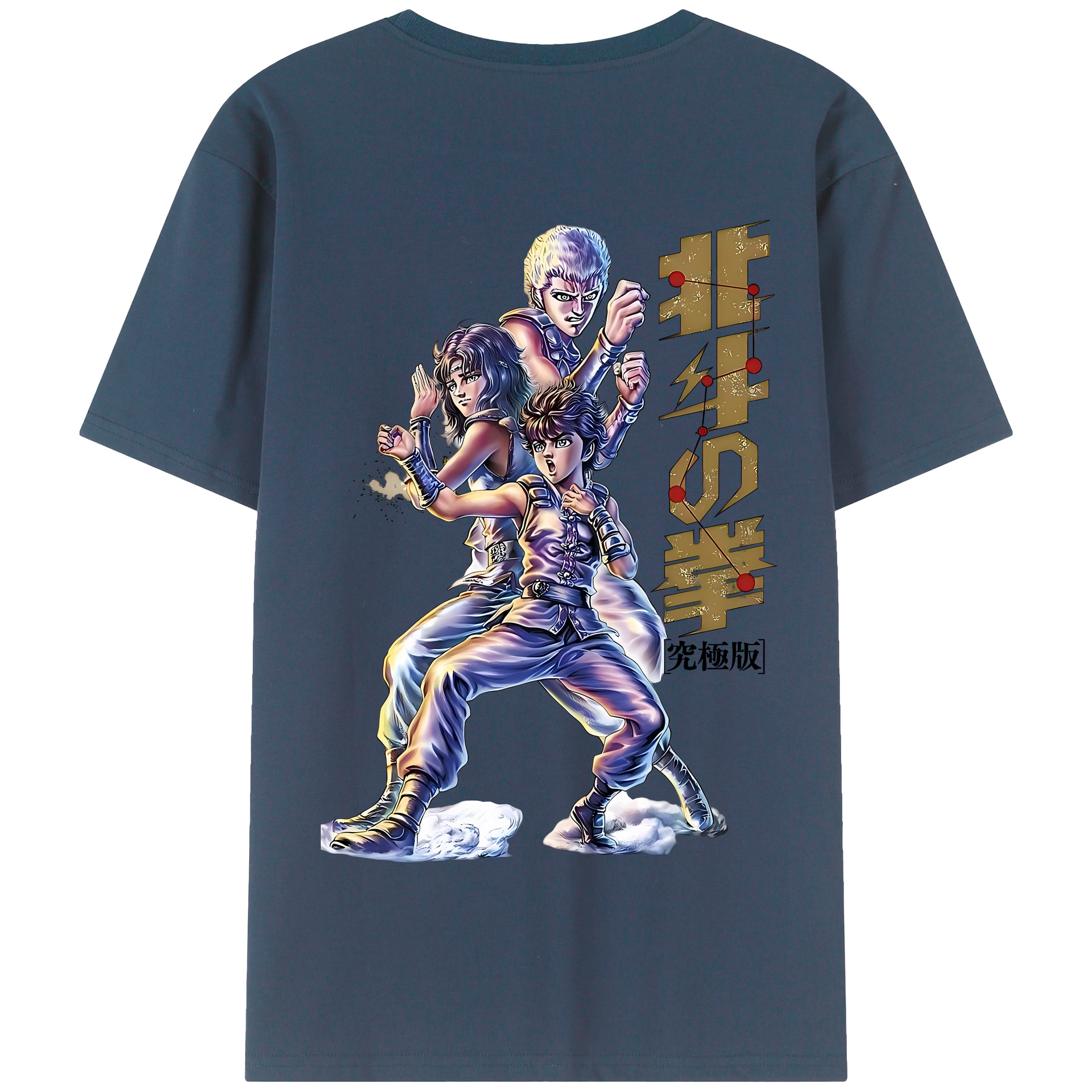（画像用） 北斗の拳 Fist of the North Star 綿100％半袖Tシャツ（背面プリント）