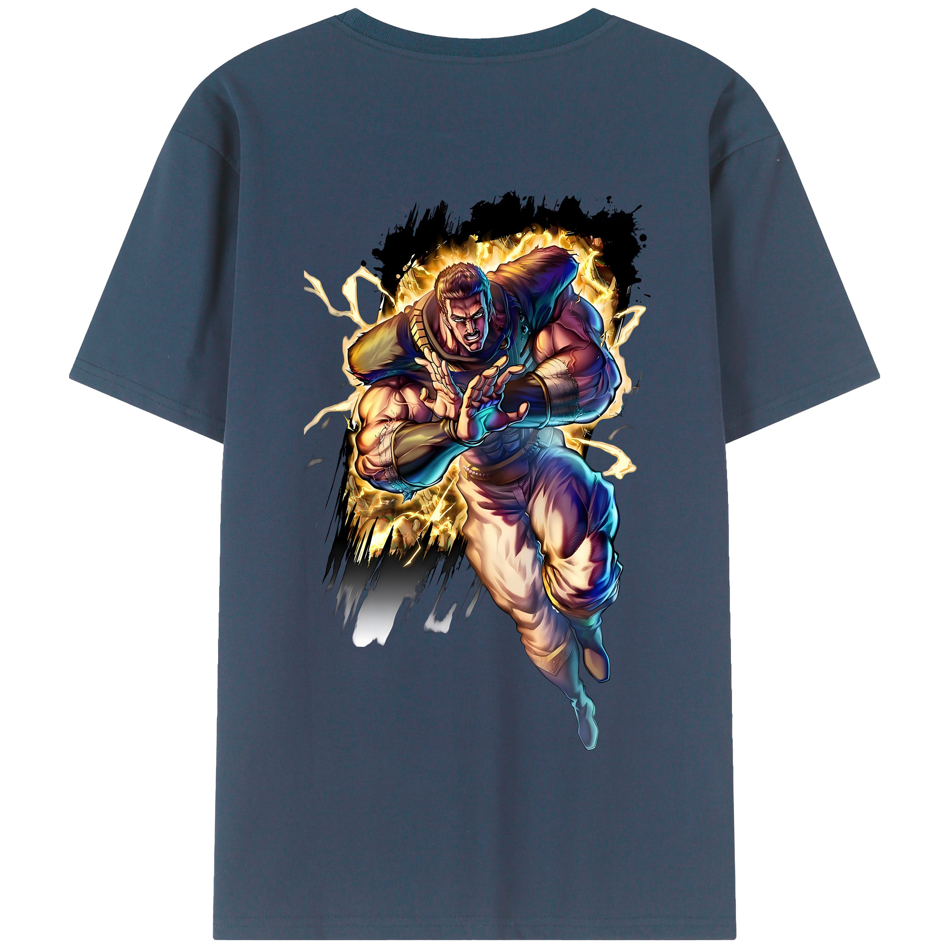 （画像用） 北斗の拳 Fist of the North Star 綿100％半袖Tシャツ（背面プリント）