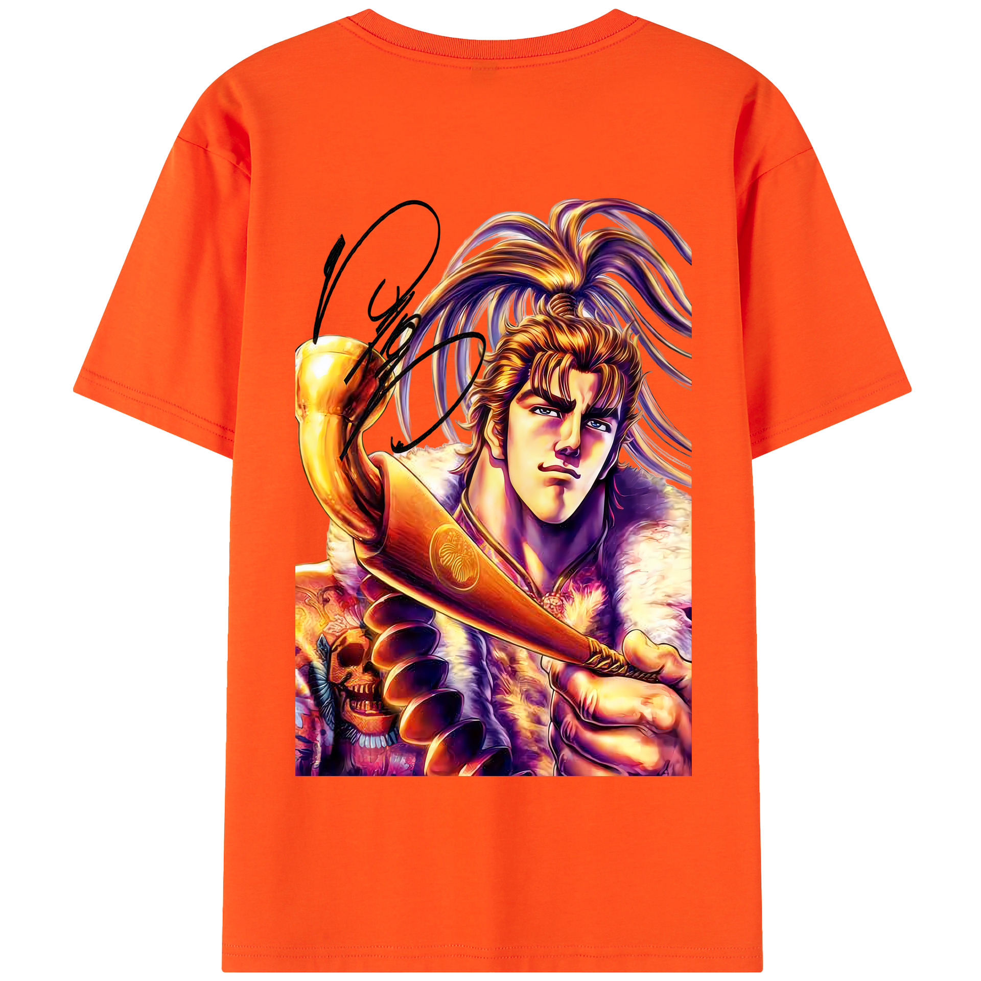 （画像用） 北斗の拳 Fist of the North Star 綿100％半袖Tシャツ（背面プリント）