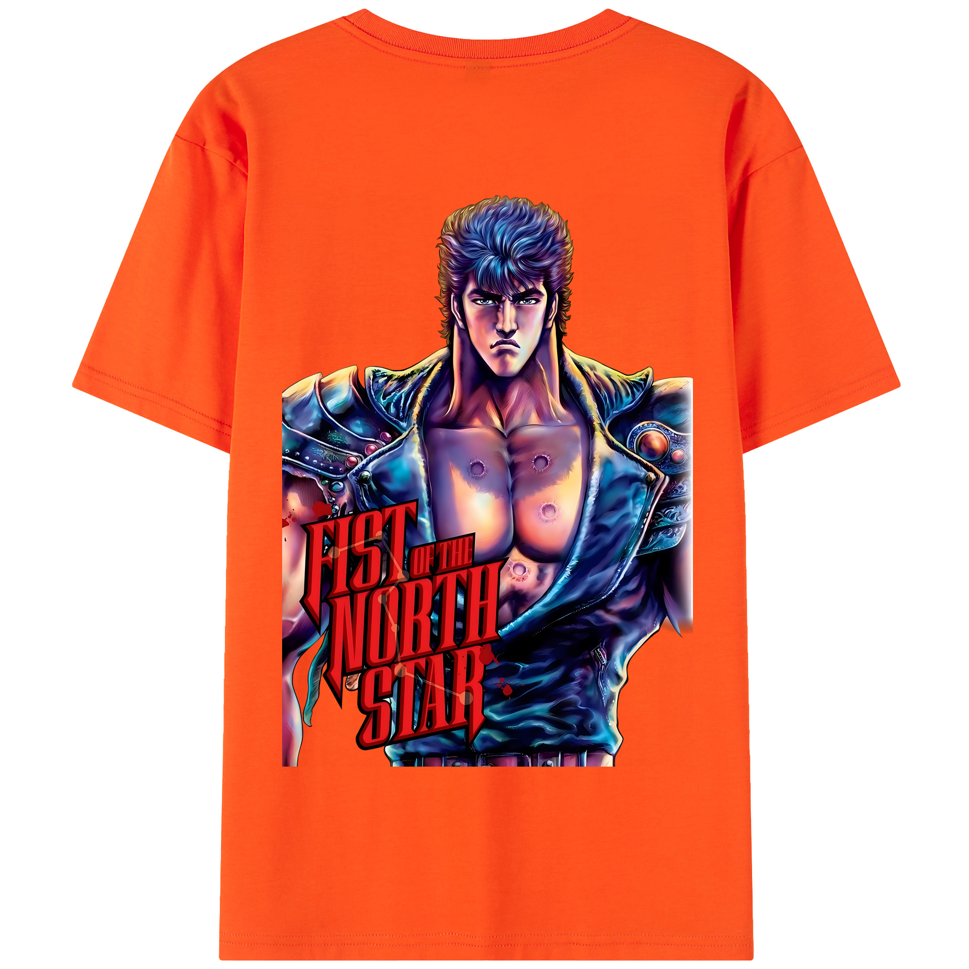 （画像用） 北斗の拳 Fist of the North Star 綿100％半袖Tシャツ（背面プリント）