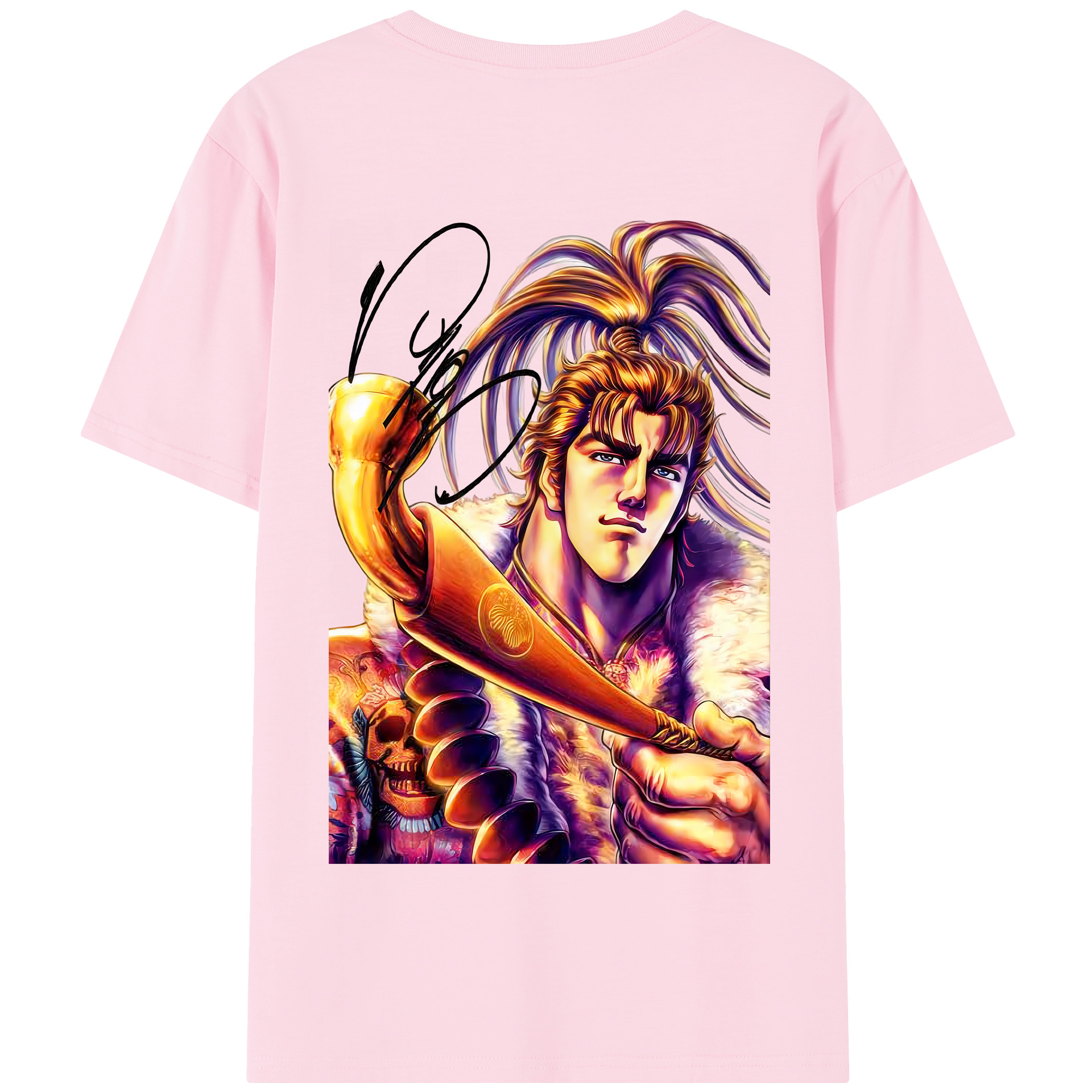 （画像用） 北斗の拳 Fist of the North Star 綿100％半袖Tシャツ（背面プリント）