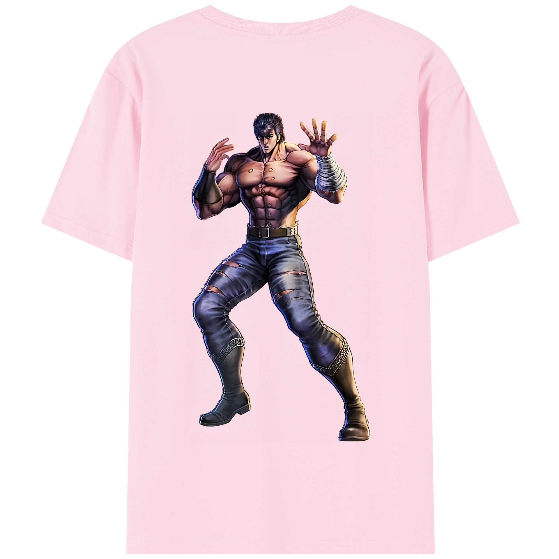 （画像用） 北斗の拳 Fist of the North Star 綿100％半袖Tシャツ（背面プリント）