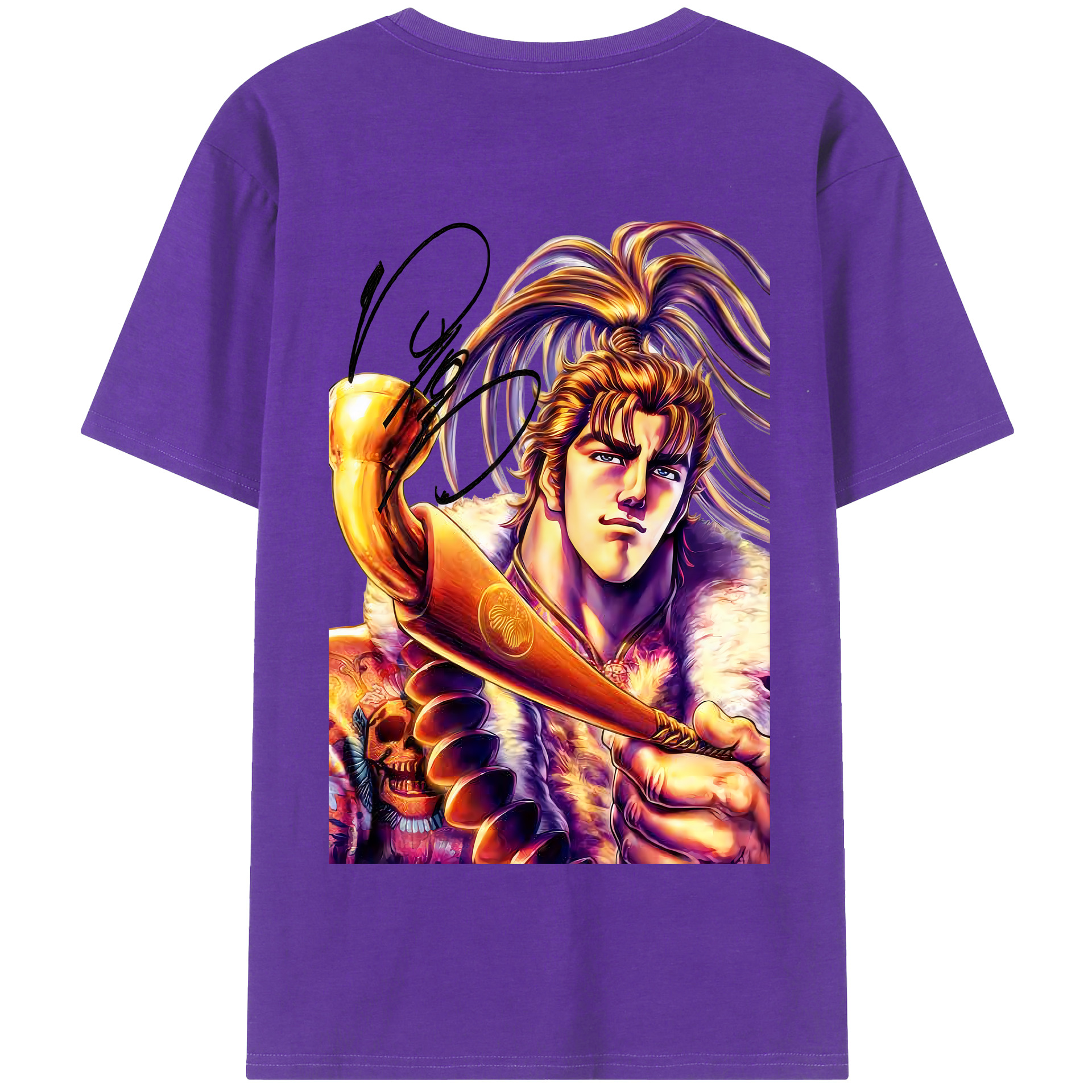 （画像用） 北斗の拳 Fist of the North Star 綿100％半袖Tシャツ（背面プリント）