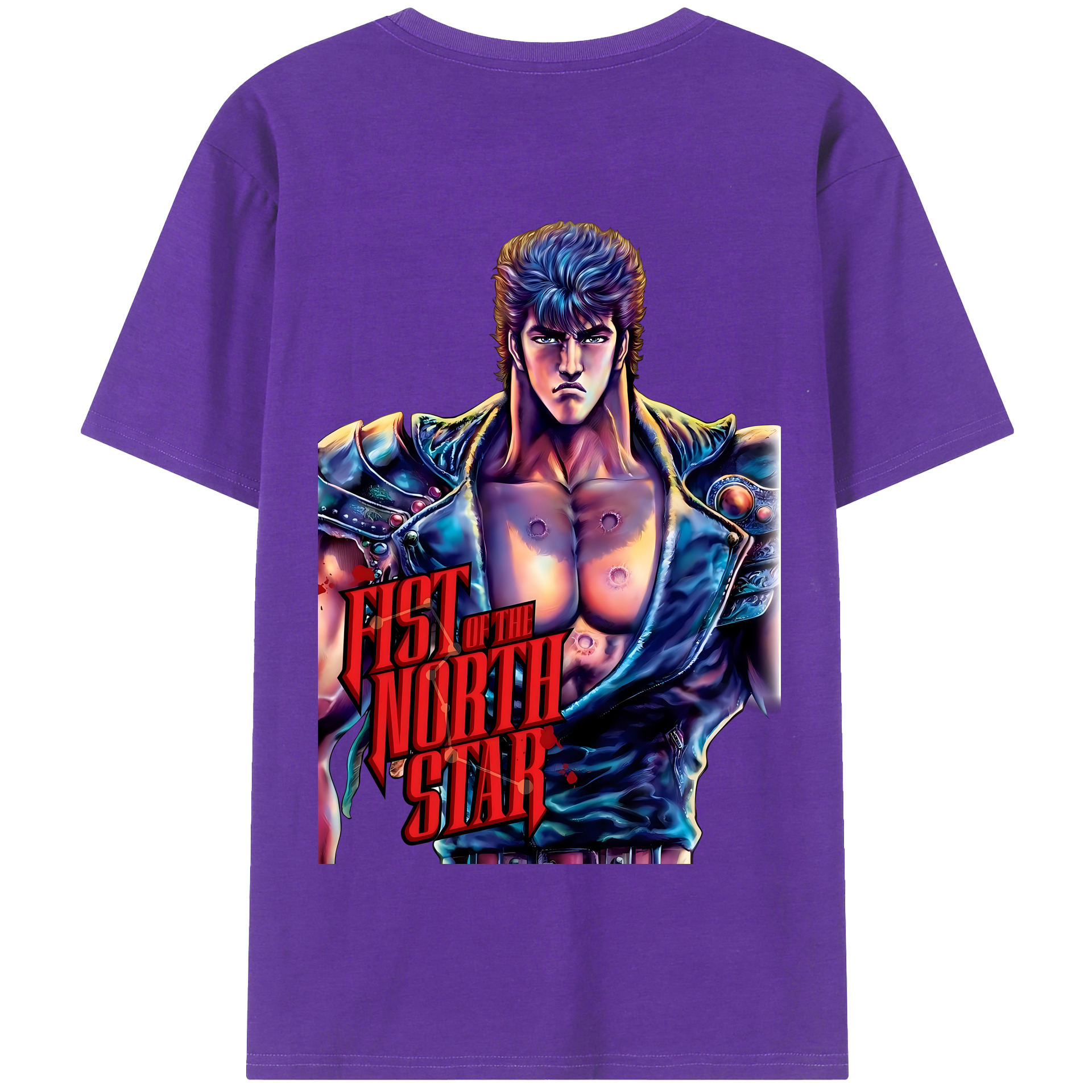 （画像用） 北斗の拳 Fist of the North Star 綿100％半袖Tシャツ（背面プリント）