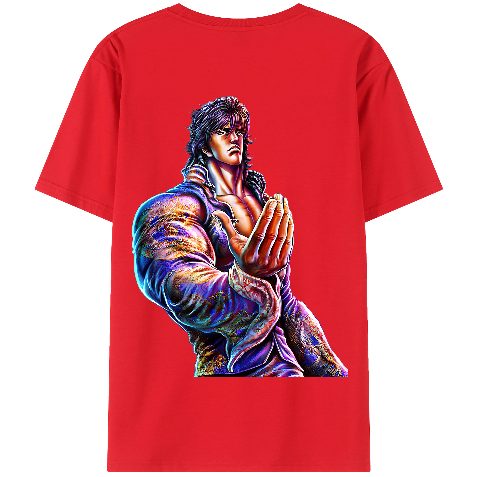 （画像用） 北斗の拳 Fist of the North Star 綿100％半袖Tシャツ（背面プリント）