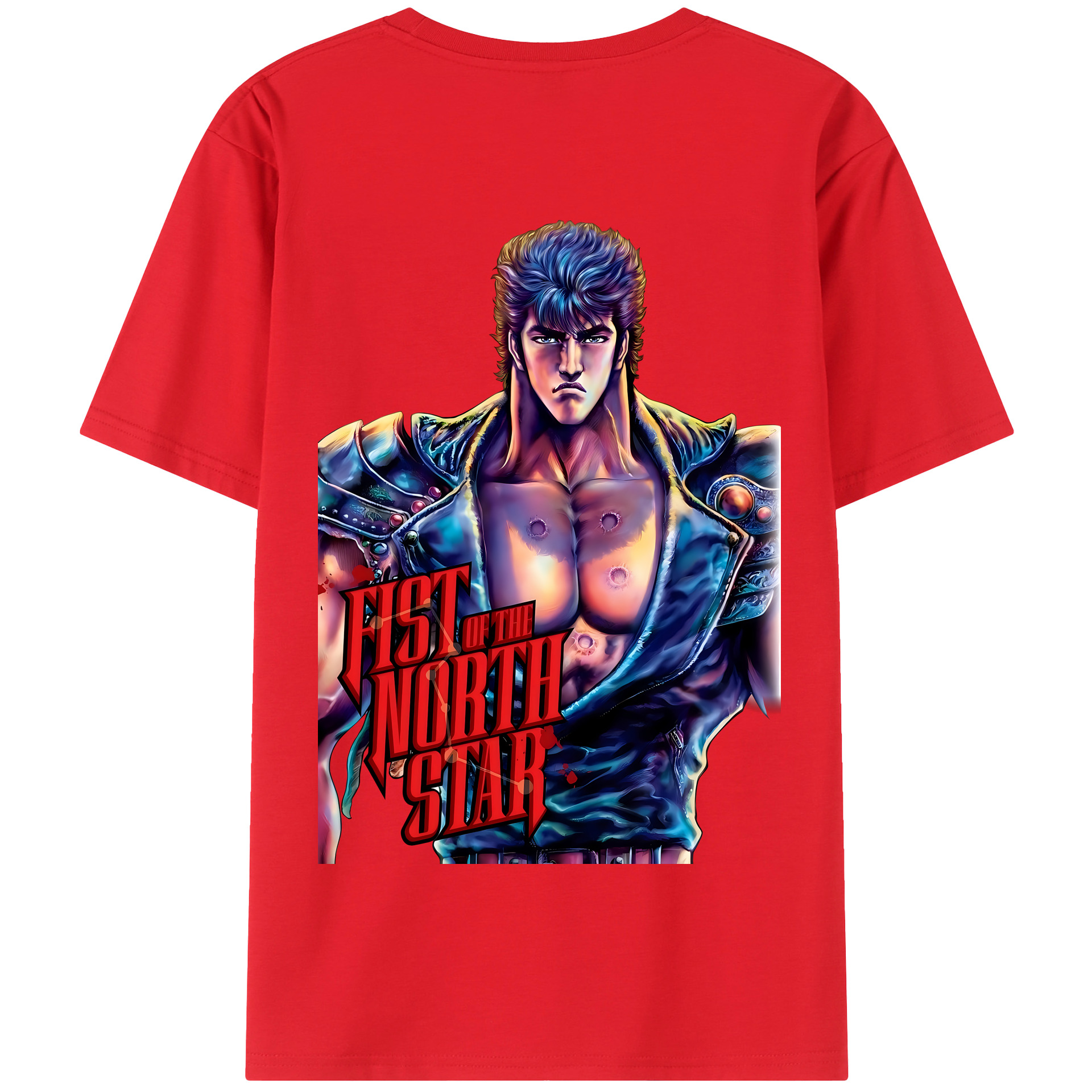 （画像用） 北斗の拳 Fist of the North Star 綿100％半袖Tシャツ（背面プリント）