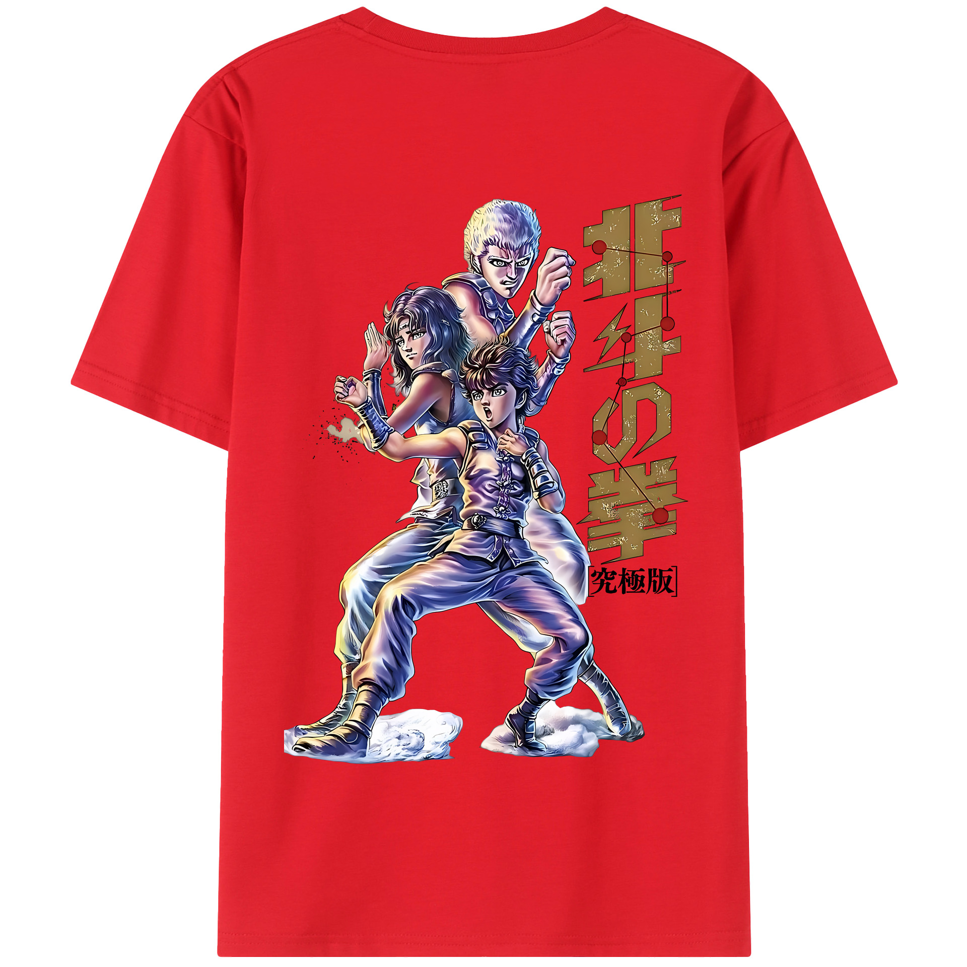 （画像用） 北斗の拳 Fist of the North Star 綿100％半袖Tシャツ（背面プリント）