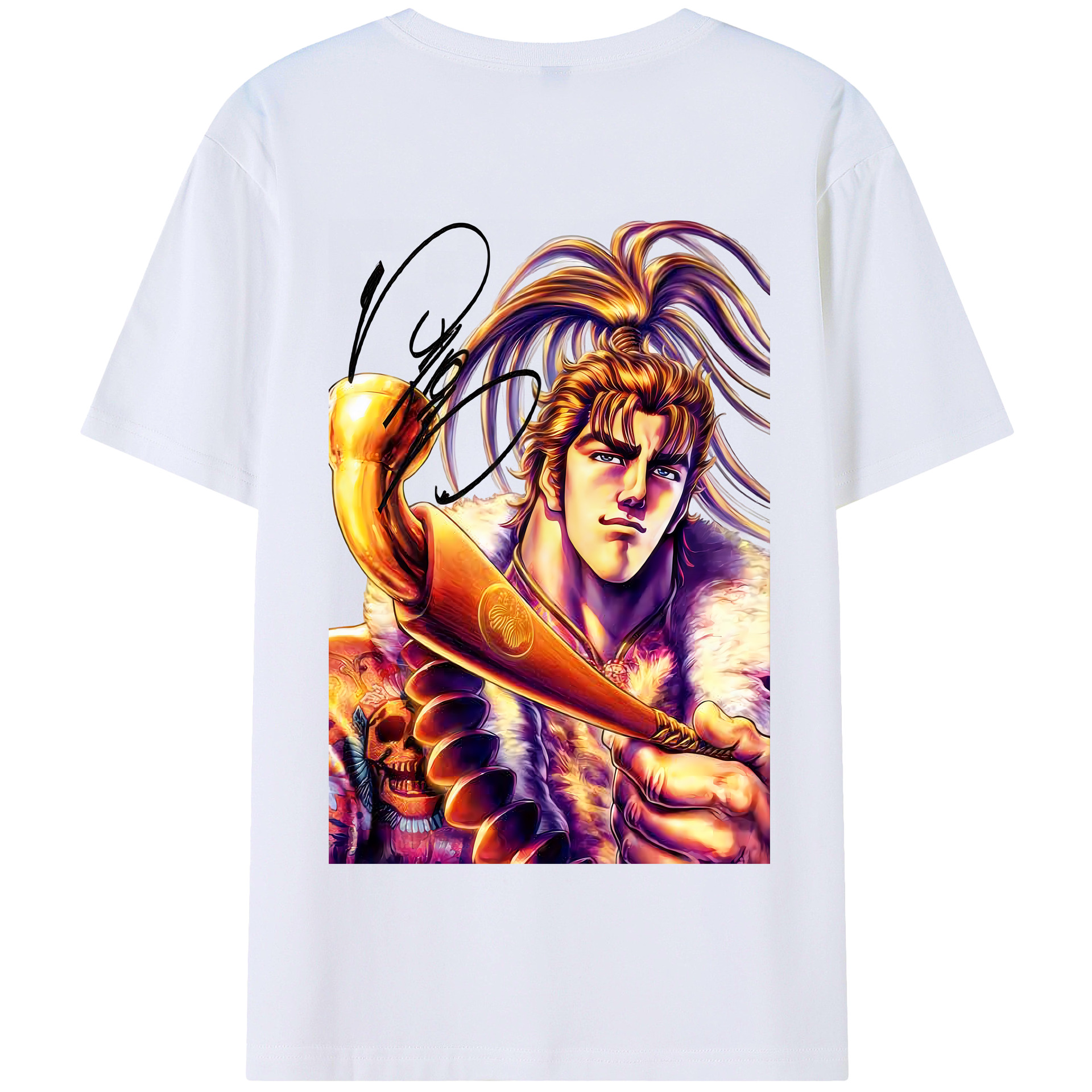 （画像用） 北斗の拳 Fist of the North Star 綿100％半袖Tシャツ（背面プリント）