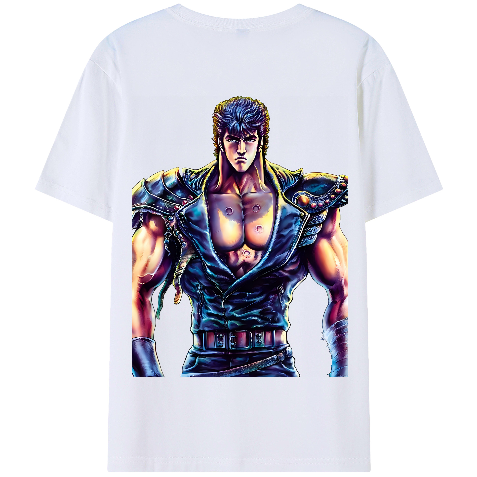 （画像用） 北斗の拳 Fist of the North Star 綿100％半袖Tシャツ（背面プリント）