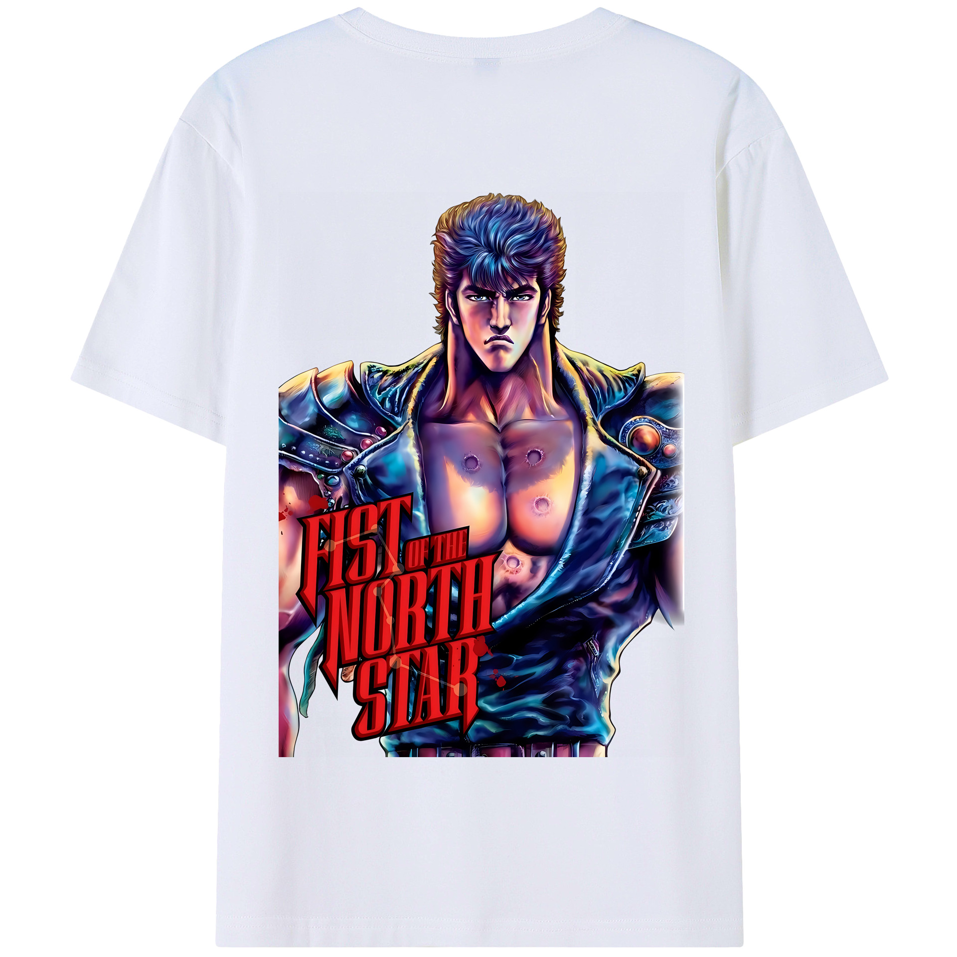 （画像用） 北斗の拳 Fist of the North Star 綿100％半袖Tシャツ（背面プリント）