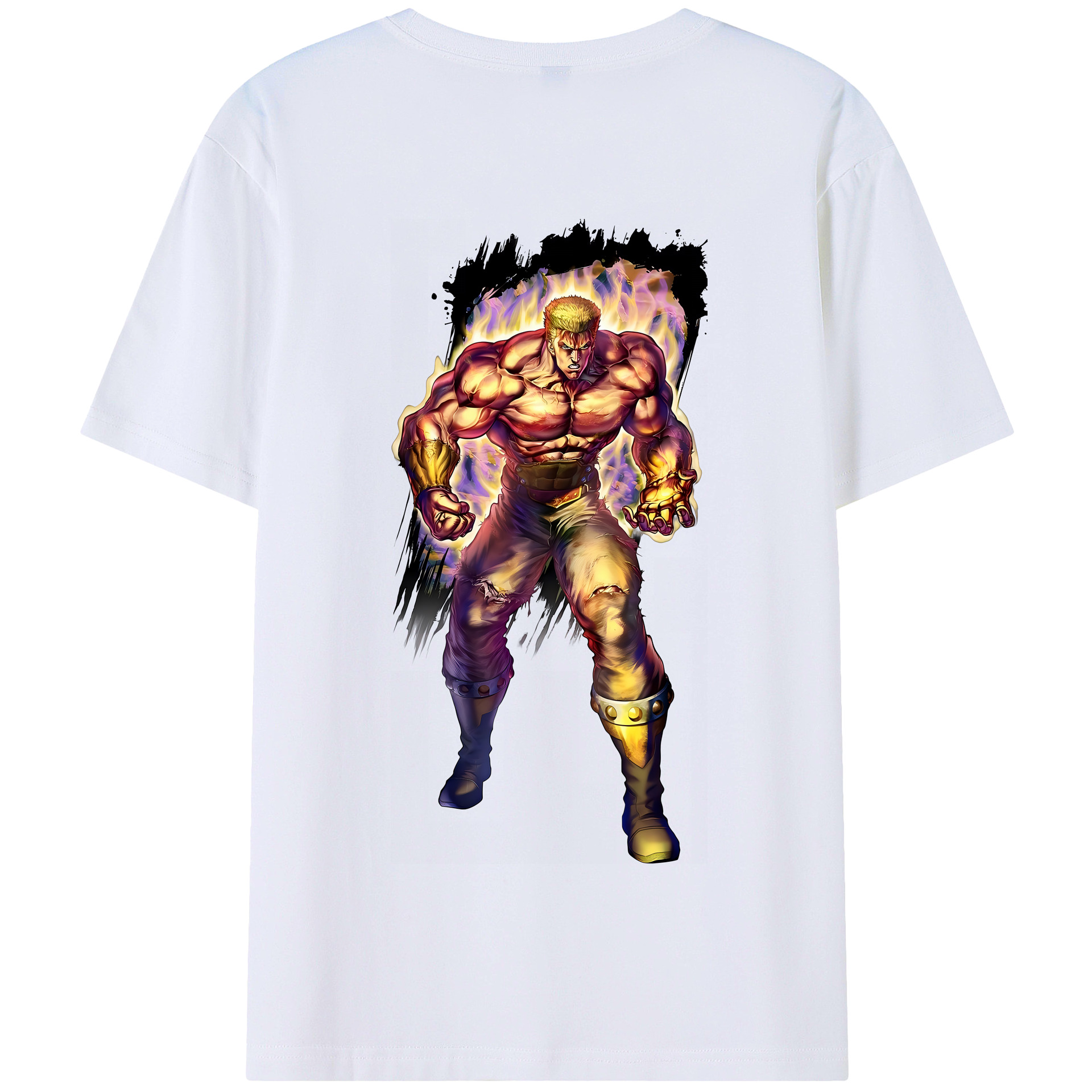 （画像用） 北斗の拳 Fist of the North Star 綿100％半袖Tシャツ（背面プリント）