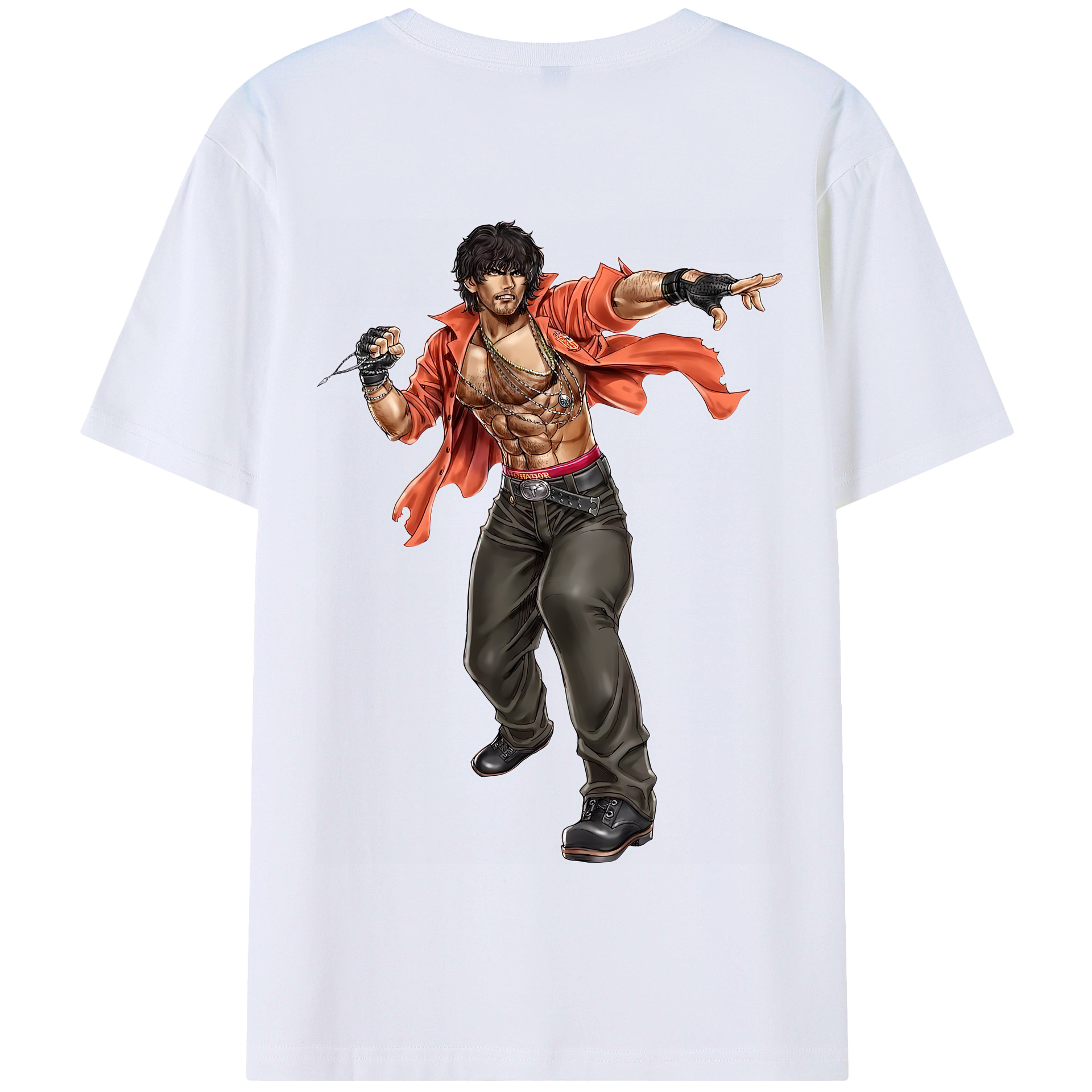 （画像用） 北斗の拳 Fist of the North Star 綿100％半袖Tシャツ（背面プリント）